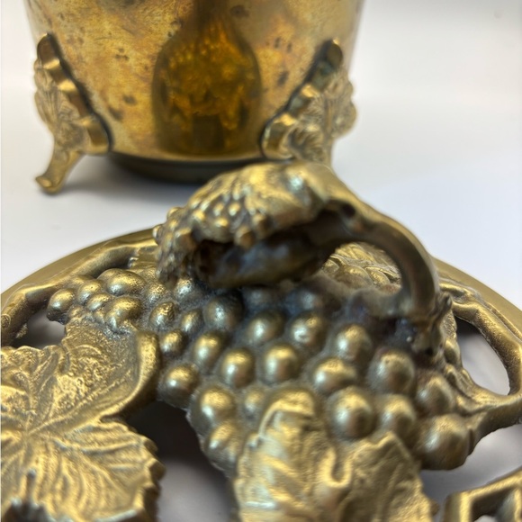 Ornate Gold Decorative Container with Handles - Picture 8 of 10